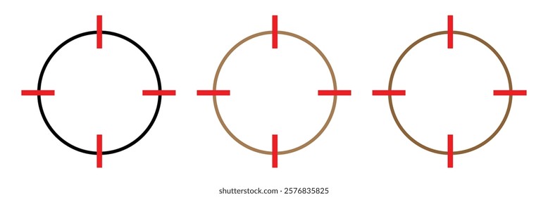 Target and aim icon set, crosshair, bullseye vector, precision, accuracy, and focus icon for aiming, archery, shooting, or navigation . Vector Illustration .