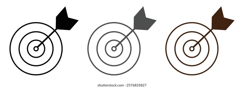 Target and aim icon set, crosshair, bullseye vector, precision, accuracy, and focus icon for aiming, archery, shooting, or navigation . Vector Illustration .