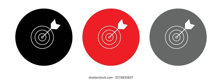 Target and aim icon set, crosshair, bullseye vector, precision, accuracy, and focus icon for aiming, archery, shooting, or navigation . Vector Illustration .