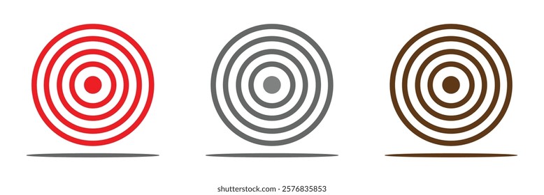 Target and aim icon set, crosshair, bullseye vector, precision, accuracy, and focus icon for aiming, archery, shooting, or navigation . Vector Illustration .