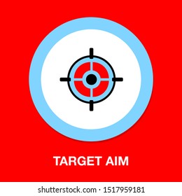 Target Aim Icon, Vector Target Symbol - Cross Aim Sign - Target Illustration