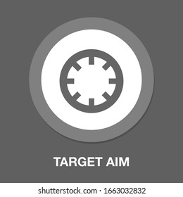 Target Aim Icon, Vector Target Symbol - Cross Aim Sign - Target Illustration