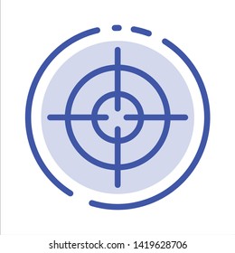Target, Aim, Interface Blue Dotted Line Line Icon