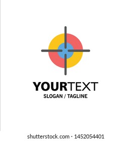 Target, Aim, Interface Business Logo Template. Flat Color
