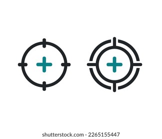Zielziel plus Symbol. Illustrationsvektor