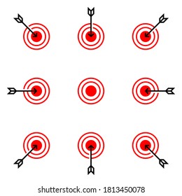 Target aim seamless pattern background. Business concept vector illustration. Darts game symbol pattern.
