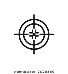 Objetivo fijado. Cruz de aire objetivo arma francotirador mira del ejército para pistola o rifle. Concéntrate en el objetivo fijado. Navegación de objetivos de francotirador para disparos, aire cruzado óptico, armas, militares, juegos de disparos y precisión.