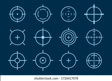 Target Aim. Set Of Targets And Destination. Focus Icons. Vector