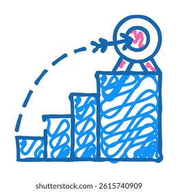 target aim shoot doodle icon sketch vector. target aim shoot sign. isolated symbol illustration