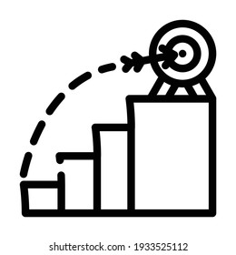 target aim shoot line icon vector. target aim shoot sign. isolated contour symbol black illustration