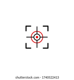 Plantilla de diseño de logotipo de foco, objetivo, disparo