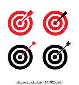 Target aim sign icon. Darts board flat icon design  - vector illustration.