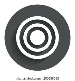 Target aim sign icon. Darts board symbol. Circle flat button with shadow. Modern UI website navigation. Vector