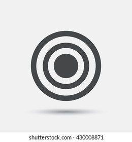 Target aim sign icon. Darts board symbol. Flat target web icon on white background. Vector