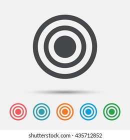 Target aim sign icon. Darts board symbol. Graphic element on white background. Colour clean flat target icons. Vector