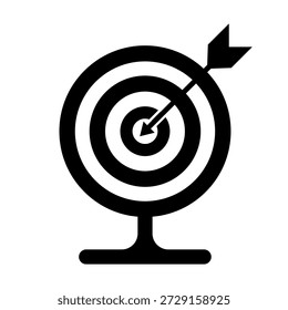 target aim silhouette icon, focus goal strategy, archery bullseye symbol vector