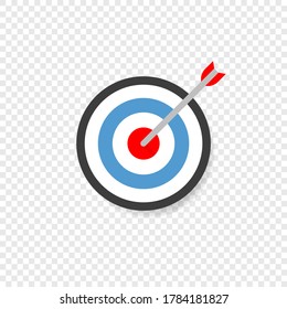 Target aiming vector flat perfection goal, arrow aim targeting concept illustration