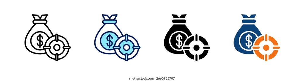 Ziel All In One Icon Multi Styles Vektor Set