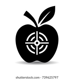 Target apple vector pictogram on white background