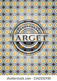Target arabesque style badge. Arabic decoration.