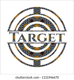 Target arabic emblem. Arabesque decoration.