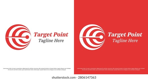 Target archer logo design illustration vector. Target silhouette. Red target symbol icon.
