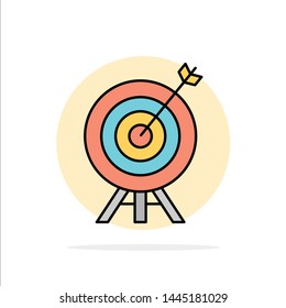 Target, Archery, Arrow, Board Abstract Circle Background Flat color Icon