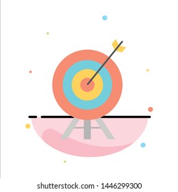 Target, Archery, Arrow, Board Abstract Flat Color Icon Template