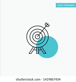 Target, Archery, Arrow, Board turquoise highlight circle point Vector icon