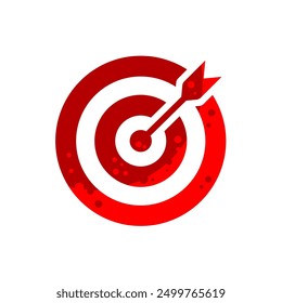 Objetivo, objetivo de tiro con arco con flecha - icono de Vector