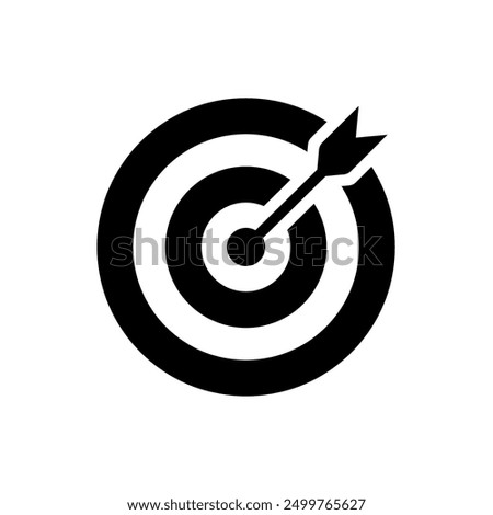 target, archery target with arrow - vector icon