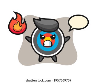 Target archery character cartoon with angry gesture, cute style design for t shirt, sticker, logo element