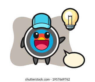 Target archery character cartoon getting the idea, cute style design for t shirt, sticker, logo element