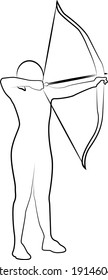 Icono de tiro con arco de destino de un conjunto. Ilustración vectorial de línea EPS 10