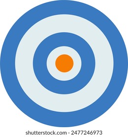 Icono de tiro con arco blanco Arte vectorial azul naranja