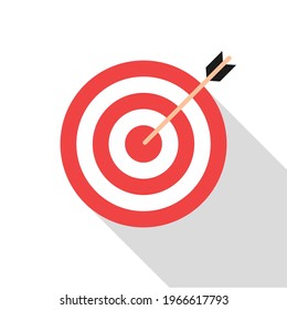 The target for archery is isolated on a white background. The concept of achieving a goal in business or in another matter. Flat style. Vector illustration.
