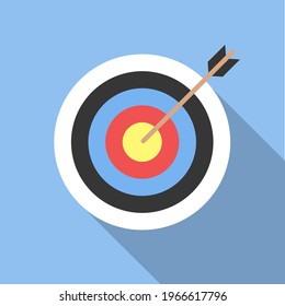 The target for archery is isolated on a white background. The concept of achieving a goal in business or in another matter. Flat style. Vector illustration.
