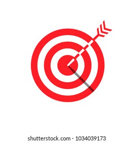 Target with arrow abstract icon vector illustration