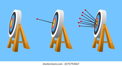 Target with arrow, accuracy, precision, classic target, wooden target, success, win, finish 