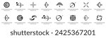 Target, arrow, archer logotype for company and brand. Set of black target logo. Simple arrow right on target logo. Archer art style logo collection
