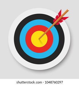 Target with arrow. Archery. Vector illustration.