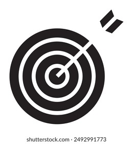 Target and arrow black icon. vector illustration.