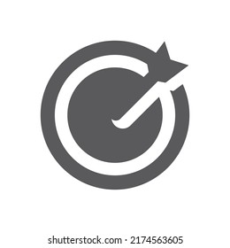 Target and arrow black vector icon. Business goal and strategy filled symbol.