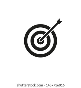 target arrow black and white icon, vector illustration