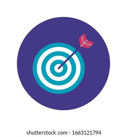 target arrow block and flat style icon vector illustration design