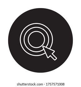 target arrow block and line style icon vector illustration design