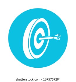 target arrow block style icon vector illustration design