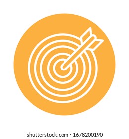 target arrow block style icon vector illustration design