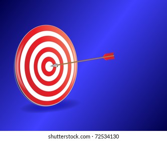 Target with arrow blue background Horizontal