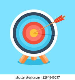 Target With Arrow, Business Icon. Vector Illustration